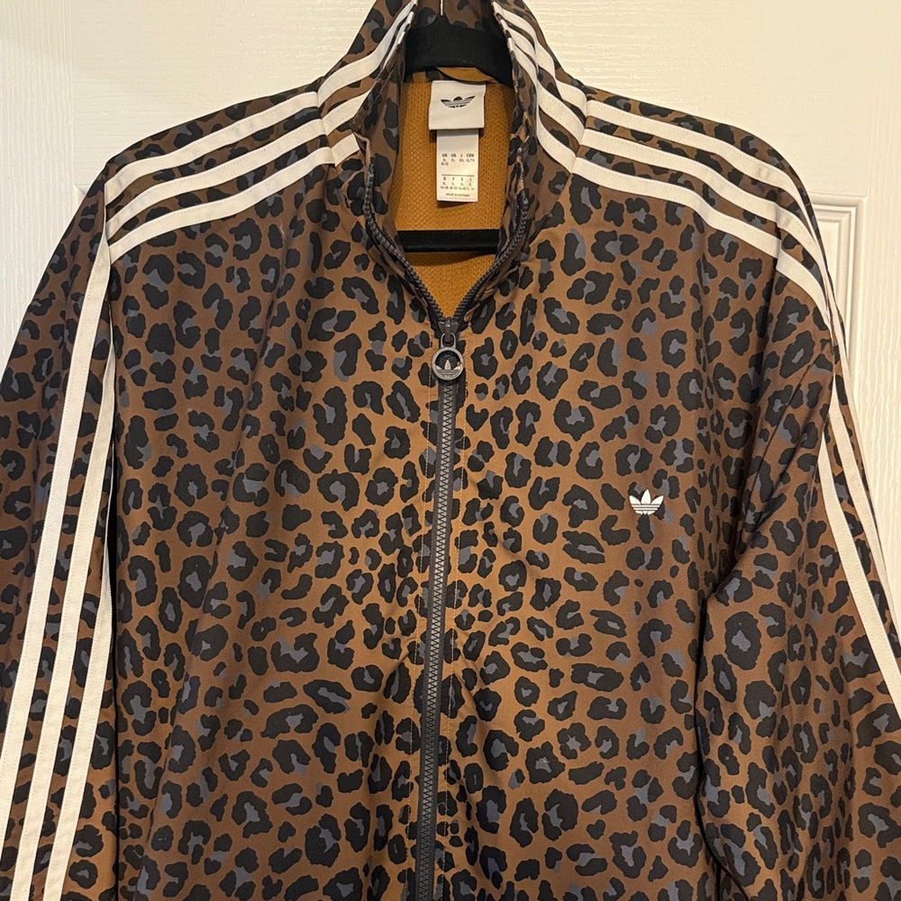 Adidas Women's Brown Leopard Windbreaker